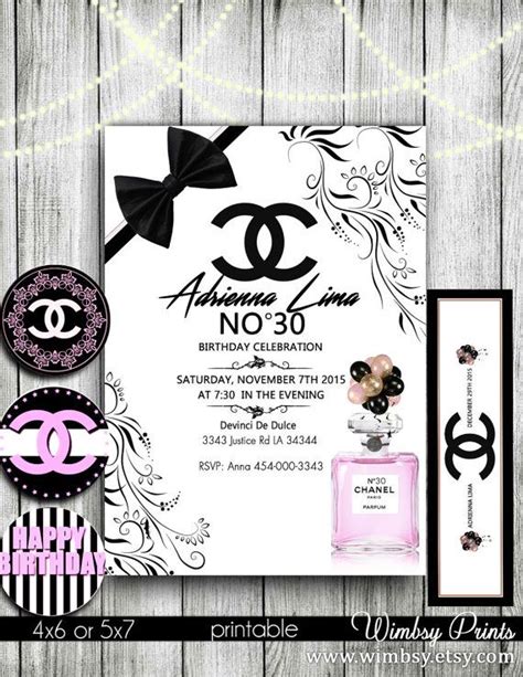 chanel inspired party invitations